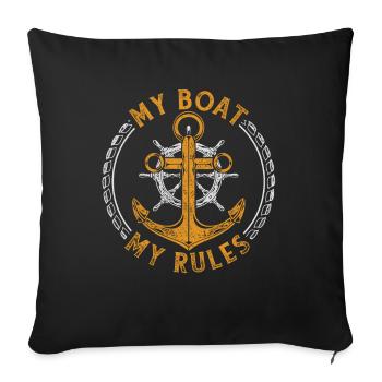 Sailor Skipper Gift Funny Saying Sailing - Sofa pillowcase 17,3'' x 17,3'' (45 x 45 cm) - black - Front