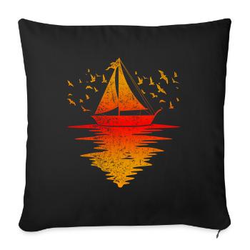 Sailing - Sofa pillowcase 17,3'' x 17,3'' (45 x 45 cm) - black - Front