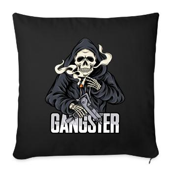 Gangster skeleton t-shirt gift - Sofa pillowcase 17,3'' x 17,3'' (45 x 45 cm) - black - Front