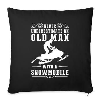 Motoneige Renard motoneige cadeau - Housse de coussin décorative 45 x 45 cm - noir - Devant