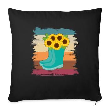 Sonnenblume - Sofakissenbezug 45 x 45 cm - Schwarz - Vorne