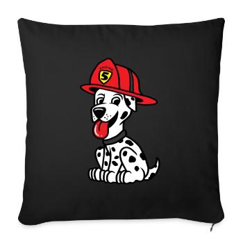 Cute Dalmation Firefighter Fireman Apparel - Sofa pillowcase 17,3'' x 17,3'' (45 x 45 cm) - black - Front