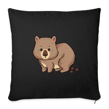 Wombat I Wombats I animaux les caca portraits - Housse de coussin décorative 45 x 45 cm - noir - Devant
