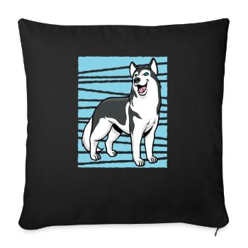 husky - Sofa pillowcase 17,3'' x 17,3'' (45 x 45 cm) - black - Front