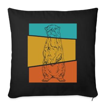 otter - Sofa pillowcase 17,3'' x 17,3'' (45 x 45 cm) - black - Front
