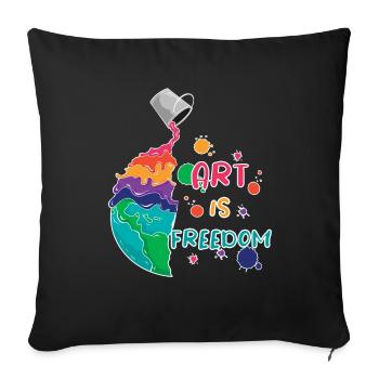 Artist - Art is Freedom - Sofa pillowcase 17,3'' x 17,3'' (45 x 45 cm) - black - Front