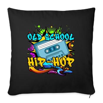 Old School Hip Hop 80s 90s Graffiti Kassette - Sofakissenbezug 45 x 45 cm - Schwarz - Vorne