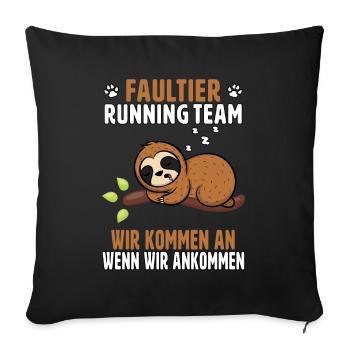 Sloth Running Team Marathon Läufer design - Sofakissenbezug 45 x 45 cm - Schwarz - Vorne