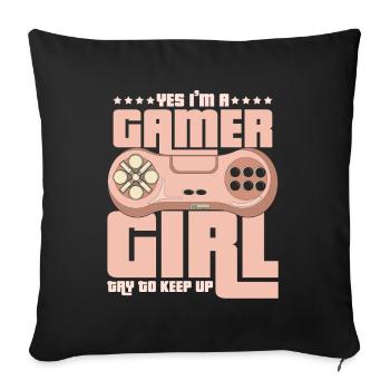 Gaming - Sofakissenbezug 45 x 45 cm - Schwarz - Vorne