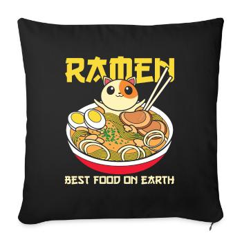 Anime Japan Kawaii Geschenk Ramen - Sofakissenbezug 45 x 45 cm - Schwarz - Vorne