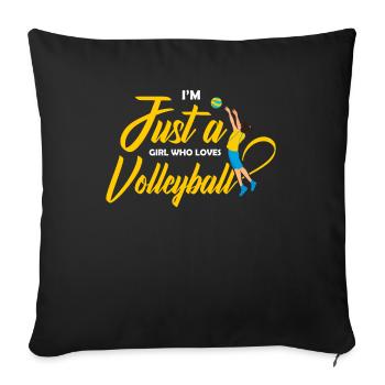 Just A Girl Who Loves Volleyball Gifts For Teen - Sofakissenbezug 45 x 45 cm - Schwarz - Vorne
