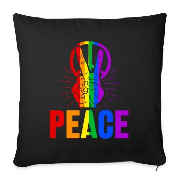 Regenbogen Gay Peace T-shirt Geschenk - Sofakissenbezug 45 x 45 cm - Schwarz - Vorne