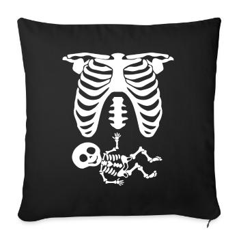 Halloween Skeleton Pregnancy Maternity Costume - Sofa pillowcase 17,3'' x 17,3'' (45 x 45 cm) - black - Front