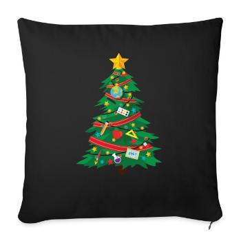 Teacher Christmas Tree Apparel - Sofa pillowcase 17,3'' x 17,3'' (45 x 45 cm) - black - Front