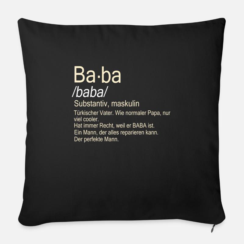 Baba Türkischer Vater Baba hediye - Sofakissenbezug 45 x 45 cm - Schwarz
