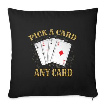 Magician Magic Deck of Cards - Sofa pillowcase 17,3'' x 17,3'' (45 x 45 cm) - black - Front