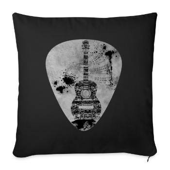 Guitar Pick, Guitar Plectrum Strings Music - Sofa pillowcase 17,3'' x 17,3'' (45 x 45 cm) - black - Front