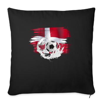 Denmark Football Danmark fodbold - Sofa pillowcase 17,3'' x 17,3'' (45 x 45 cm) - black - Front