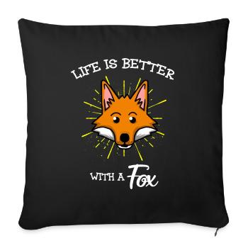 Fox Funny Cute Foxes - Sofa pillowcase 17,3'' x 17,3'' (45 x 45 cm) - black - Front
