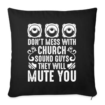 Église Son Homme Audio Ingénieur technique chrétien - Housse de coussin décorative 45 x 45 cm - noir - Devant