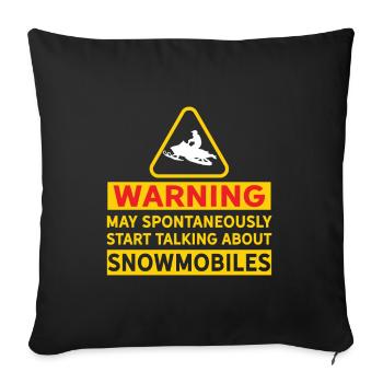 Funny Snowmobiling Snowmobile - Sofa pillowcase 17,3'' x 17,3'' (45 x 45 cm) - black - Front