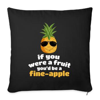 Funny Pineapple Tropical Vacation - Sofa pillowcase 17,3'' x 17,3'' (45 x 45 cm) - black - Front