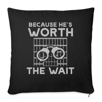 Boyfriend or Husband In Jail Prison - Sofa pillowcase 17,3'' x 17,3'' (45 x 45 cm) - black - Front
