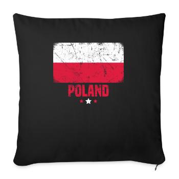 Poland Polish Flag - Sofa pillowcase 17,3'' x 17,3'' (45 x 45 cm) - black - Front