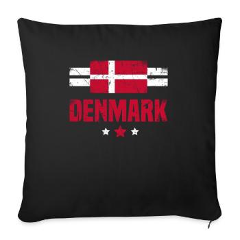 Denmark Danish Flag - Sofa pillowcase 17,3'' x 17,3'' (45 x 45 cm) - black - Front