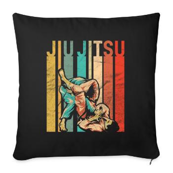 Retro Jiu Jitsu - Sofa pillowcase 17,3'' x 17,3'' (45 x 45 cm) - black - Front