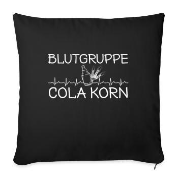 Blutgruppe Cola Korn - Sofakissenbezug 45 x 45 cm - Schwarz - Vorne