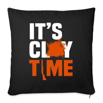 Drôle de Skeet Tir d’argile Tir à la cible - Housse de coussin décorative 45 x 45 cm - noir - Devant