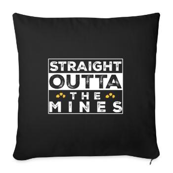 Mineur de charbon tout droit sortita Les mines drôles - Housse de coussin décorative 45 x 45 cm - noir - Devant