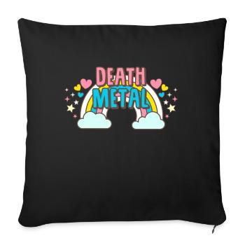 Arc-en-ciel de musique death metal - Housse de coussin décorative 45 x 45 cm - noir - Devant