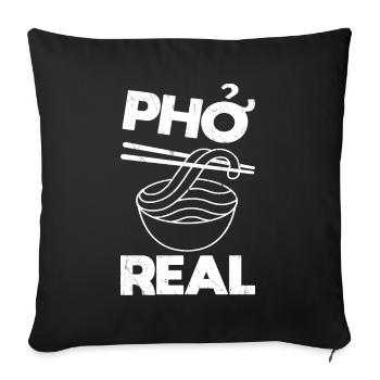 Pho Soup Funny - Sofa pillowcase 17,3'' x 17,3'' (45 x 45 cm) - black - Front
