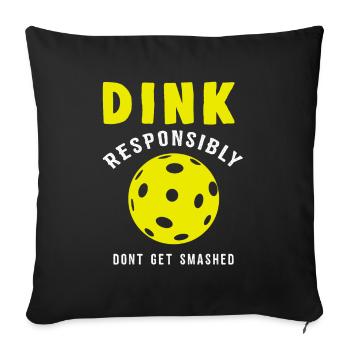 Pickleball Dink Lustig - Sofakissenbezug 45 x 45 cm - Schwarz - Vorne