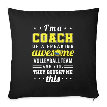 Drôle de cadeau d’entraîneur de volleyball - Housse de coussin décorative 45 x 45 cm - noir - Devant