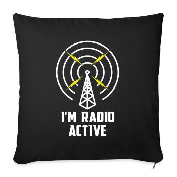 Radio amateur drôle radioactif - Housse de coussin décorative 45 x 45 cm - noir - Devant