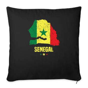 Senegal Flag Senegalese - Sofa pillowcase 17,3'' x 17,3'' (45 x 45 cm) - black - Front