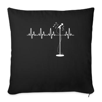 Heartbeat Microphone Singing Singer Karaoke - Sofa pillowcase 17,3'' x 17,3'' (45 x 45 cm) - black - Front