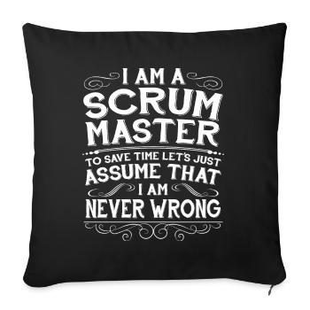 Lustiger Scrum Master Computer - Sofakissenbezug 45 x 45 cm - Schwarz - Vorne