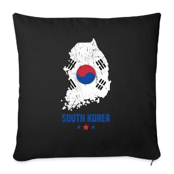 Corée du Sud Drapeau sud-coréen - Housse de coussin décorative 45 x 45 cm - noir - Devant