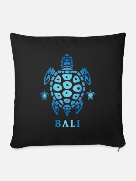 Bali Urlaub Schildkröte - Sofakissenbezug 45 x 45 cm - Schwarz