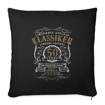 50 birthday - Matured to perfection 50 gifts - Sofa pillowcase 17,3'' x 17,3'' (45 x 45 cm) - black - Front