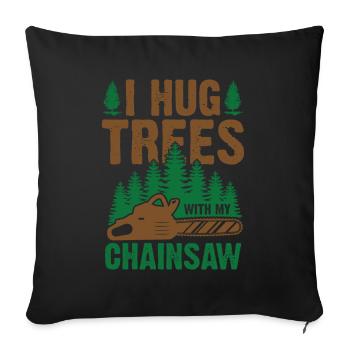 Arborist Chainsaw Funny Trees - Sofa pillowcase 17,3'' x 17,3'' (45 x 45 cm) - black - Front