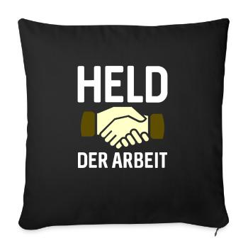 Held Der Arbeit Parole DDR Ostdeutschland - Sofakissenbezug 45 x 45 cm - Schwarz - Vorne
