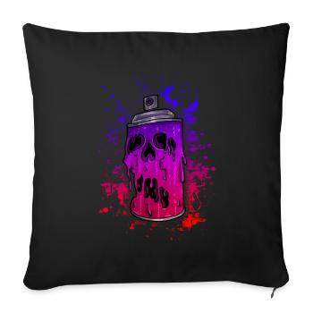 "Pulvérisateur de la mort" Le style de graffiti - Housse de coussin décorative 45 x 45 cm - noir - Devant