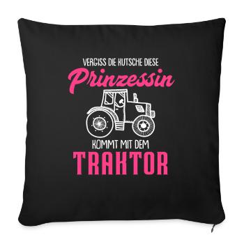Vergiss die Kutsche diese Prinzessin kommt mit dem - Sofakissenbezug 45 x 45 cm - Schwarz - Vorne