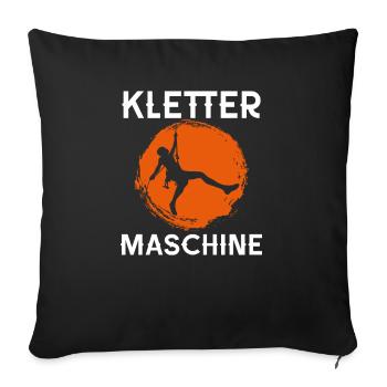 Kletter Maschine - Kletter - Kletterer - Bergsteig - Sofakissenbezug 45 x 45 cm - Schwarz - Vorne