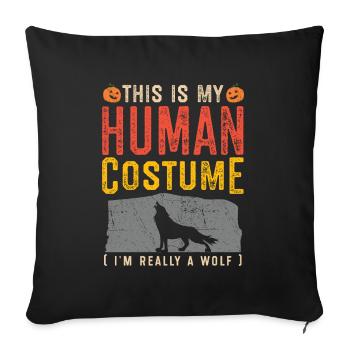 Wolf Halloween Costume Apparel - Sofa pillowcase 17,3'' x 17,3'' (45 x 45 cm) - black - Front